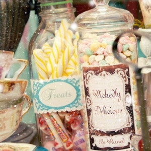 12 Wonderland Inspired Candy Jar Stickers image 1