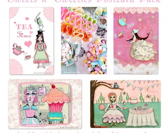 Sweets n' Sweeties - Assorted 5 Postcard set