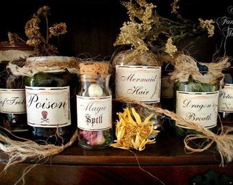Potions and Spells - Enchantment Set - 10- Ingredient Labels/stickers