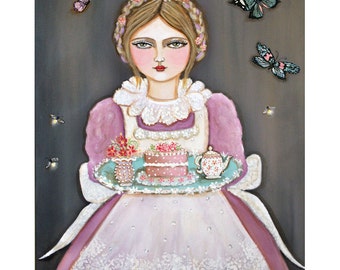 Tea Party - Camille y té de medianoche - ampliación 11 "x 14"