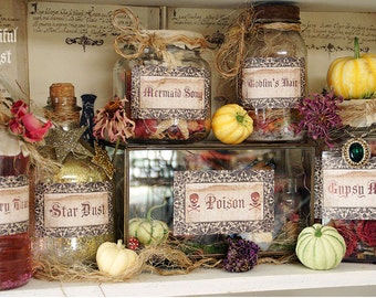 Potions and Spells Apothecary Jar Labels -Magical Makings Set of 6
