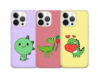 Dinosaurier Handyhülle Schöne Kinderhülle für iPhone 15Pro, 14, 13, 12, 11, Google Pixel 8, 7A, 6A, Samsung Galaxy S24Ultra, S23fe, S22, A54