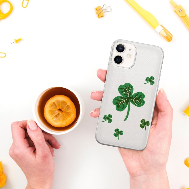 Blätter Handyhülle Clover Cover für iPhone 15Pro, 14, 13, 12, 11, Google Pixel 8, 7A, 6A, Samsung Galaxy S24Ultra, S23fe, S22, A54, A34 Bild 7