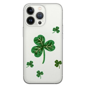 Leaves Phone Case Clover Cover for iPhone 15Pro, 14, 13, 12, 11, Google Pixel 8, 7A, 6A, Samsung Galaxy S24Ultra, S23fe, S22, A54, A34 1