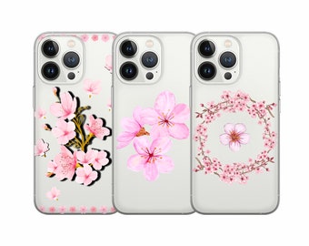 Cherry blossoms Phone Case Sakura Cover for iPhone 15Pro, 14, 13, 12, 11, Google Pixel 8, 7A, 6A, Samsung Galaxy S24Ultra, S23fe, S22, A54,