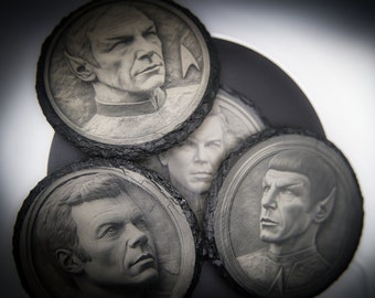 Star Trek Legends Coasters Set- Geeky Home Decor