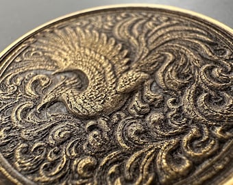 Rising Phoenix Brass Coin: Lucky Charm Talisman (40mm)