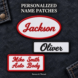 Gepersonaliseerde naampatch, op maat geborduurde naamplaat om op te strijken of op te naaien, patch voor monteursuniformen