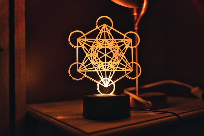 Metatron Cube Sacred Geometry High Vibrational Pattern USB LED Light ...