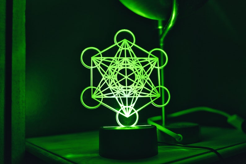 Metatron Cube Sacred Geometry High Vibrational Pattern USB LED Light ...