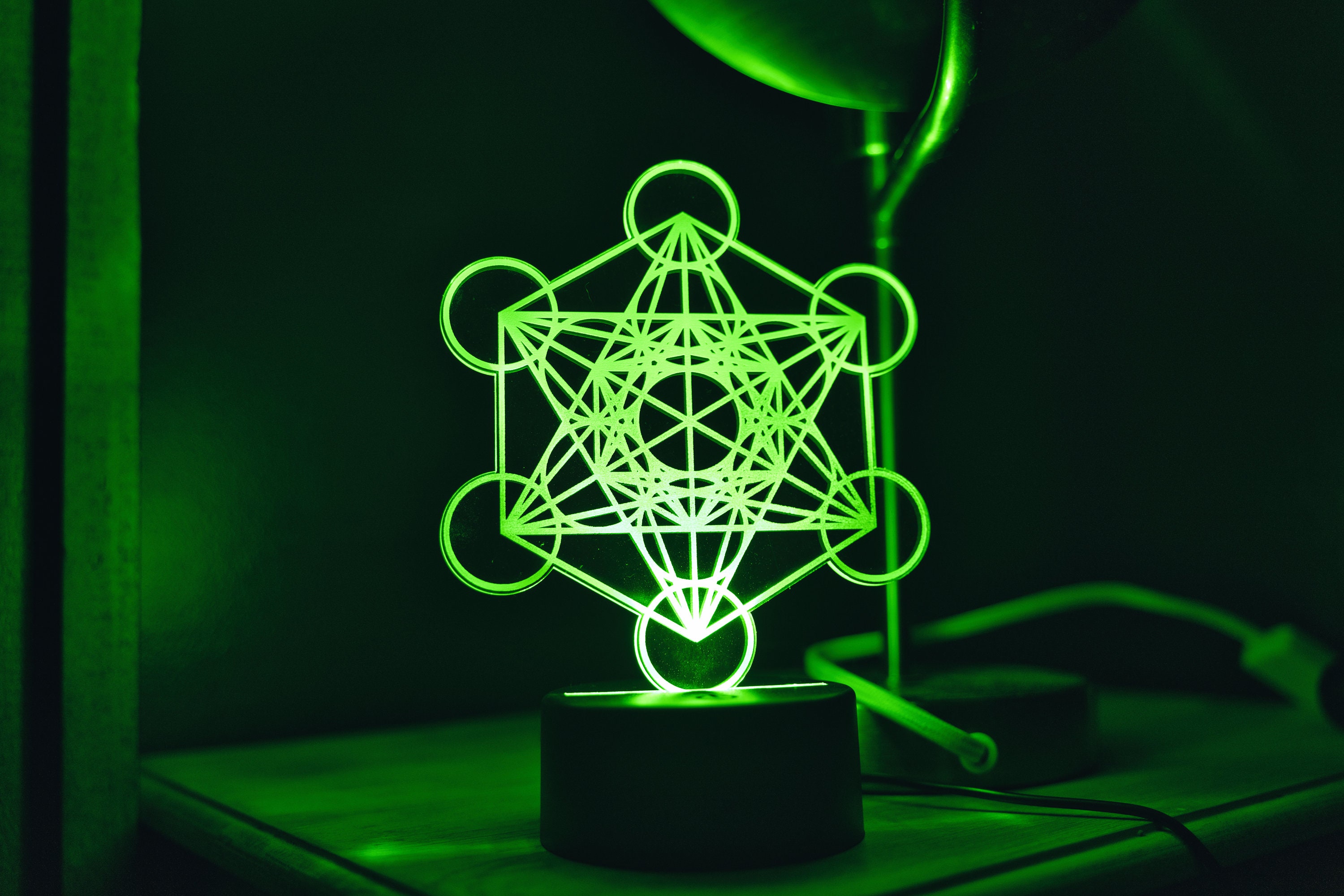 Metatron Cube Sacred Geometry High Vibrational Pattern USB LED Light ...