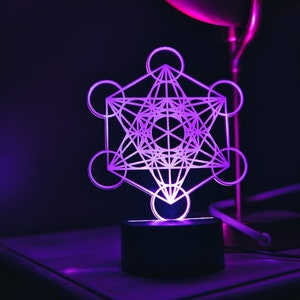 Metatron Cube Sacred Geometry High Vibrational Pattern USB LED Light ...