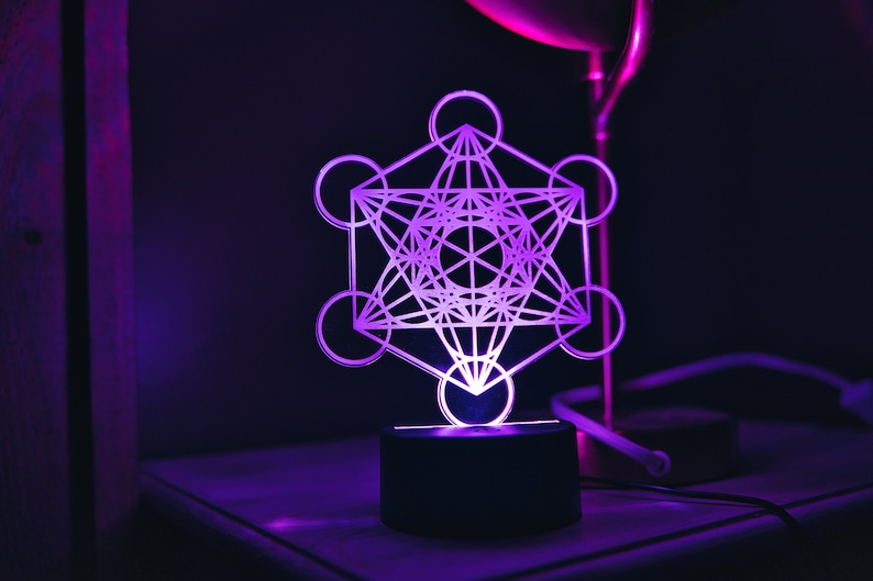Metatron Cube Sacred Geometry High Vibrational Pattern USB LED Light ...