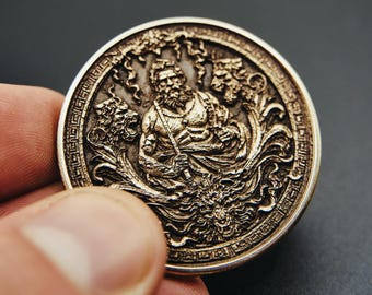 Hades and Cerberus Greek Mythology Brass Coin Collectible