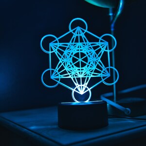 Metatron Cube Sacred Geometry High Vibrational Pattern USB LED Light ...