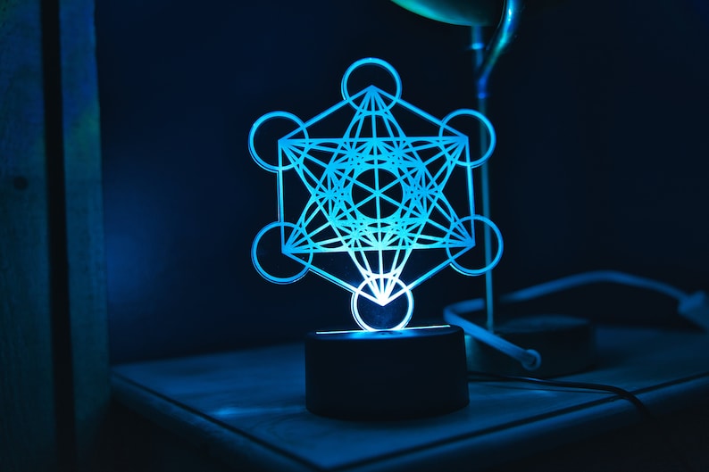 Metatron Cube Sacred Geometry High Vibrational Pattern USB LED Light ...