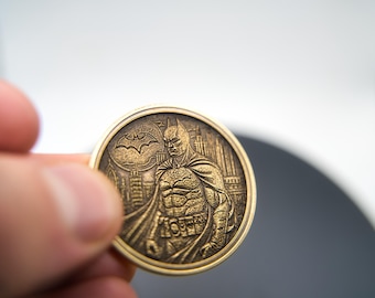 Handcrafted Batman Brass Coin – Unique Superhero Gift