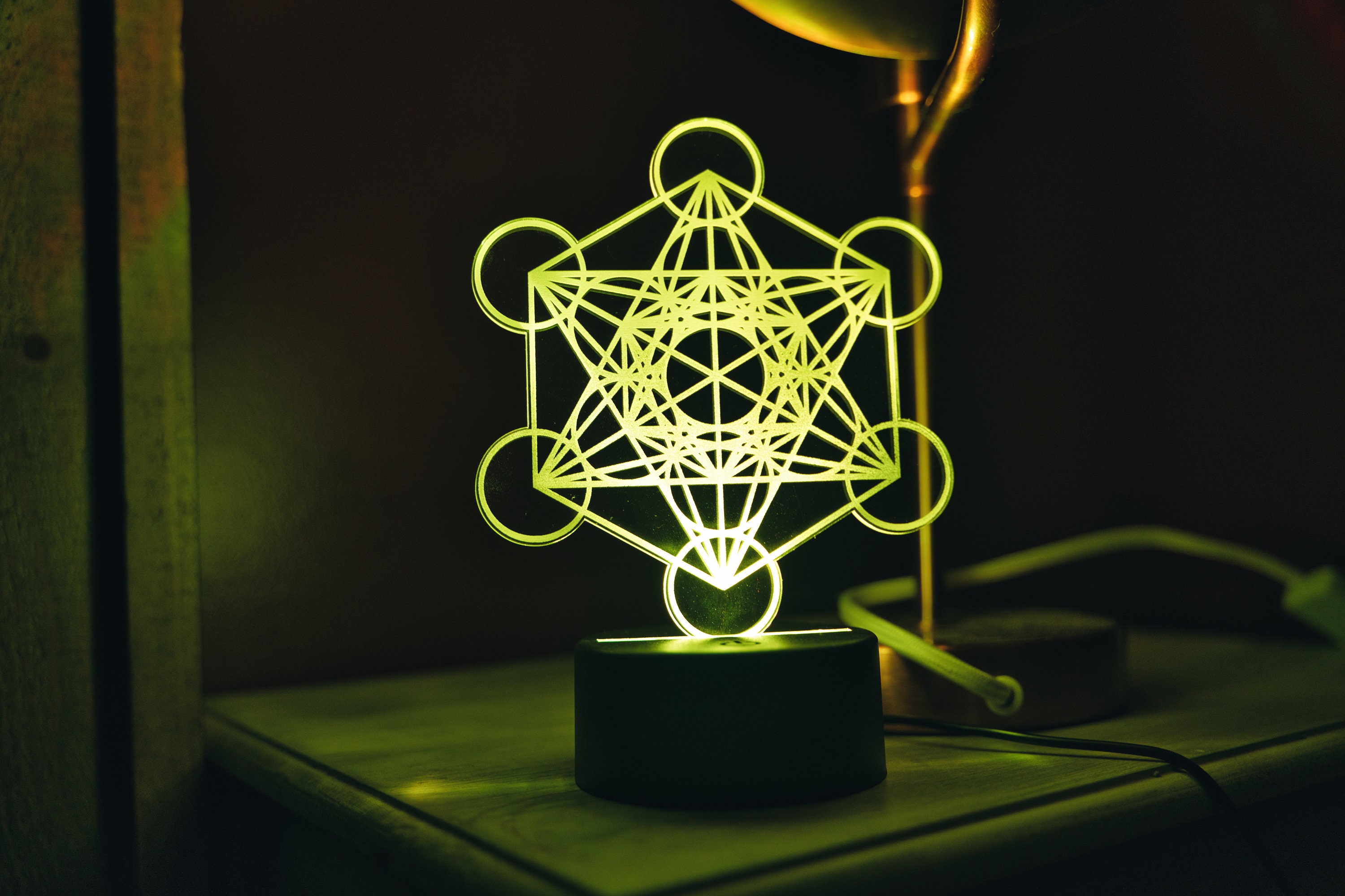 Metatron Cube Sacred Geometry High Vibrational Pattern USB LED Light ...