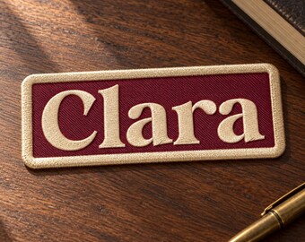 Personalized Name Patch, Custom Storybook Serif Embroidered Iron On or Sew On Name Tag for Hats and Bags