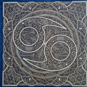 Cancer Zodiac Sign Gift - Handmade Personalized Astrology Wall Art for Home Decor