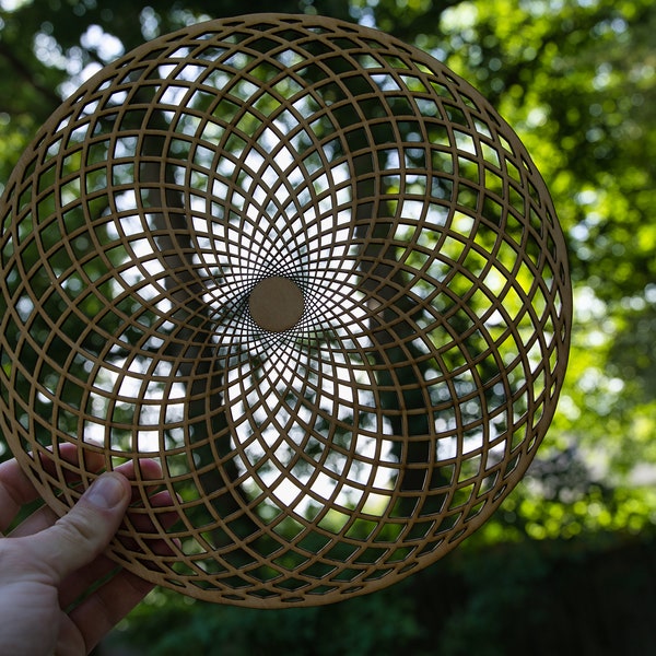 Torus Sacred Geometry Wood Wall Art: Energy Enhanced Meditation Decor