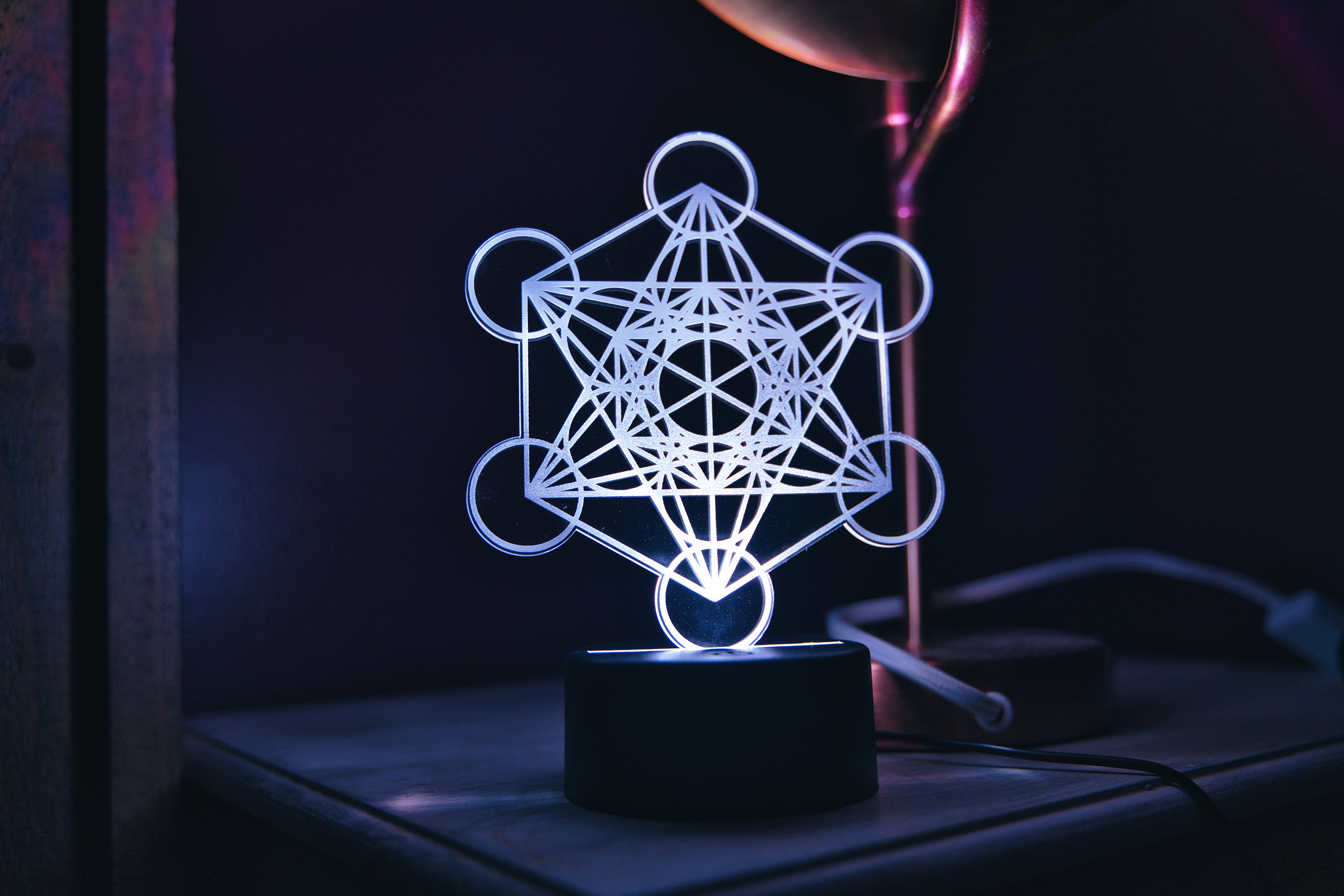 Metatron Cube Sacred Geometry High Vibrational Pattern USB LED Light ...