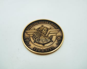 Empower Your Collection: Wonder Woman Brass Coin Keepsake