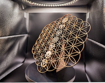 Handmade 7 Chakras Flower of Life Wooden Wall Art