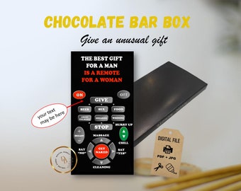 Chocolate Bar Box Template The Best Gift For A Man Is A Remote For A Woman