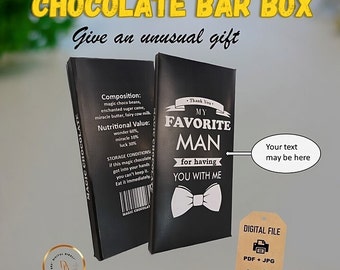 Chocolate Bar Box Template For Man