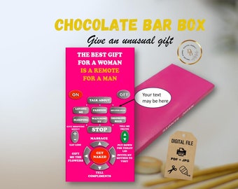 Chocolate Bar Box Template The Best Gift for A Woman Is A Remote For a Man