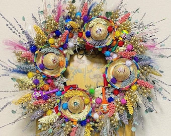 One of a kind!  Fiesta Wreath