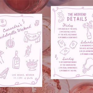 A whimsical bachelorette party invitation using the playful wedding clipart.