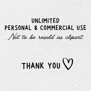 Unlimited personal and commercial use, not to be resold as clipart.