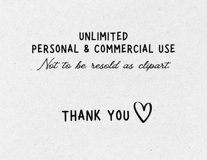 Unlimited personal and commercial use, not to be resold as clipart.