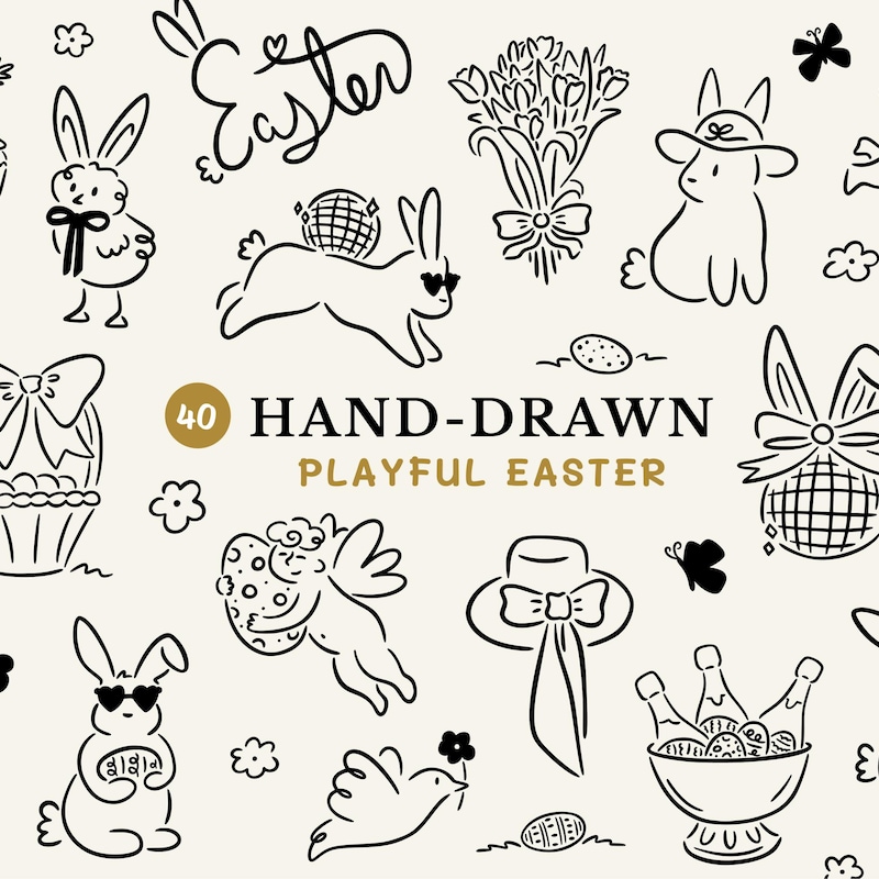 Easter Line Drawing - Etsy