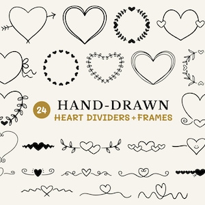 Handgezeichnetes Herz Rahmen svg Bundle, Doodle Herz Text Divider, handgezeichnete Herz Umrandung png, Valentinstag Herz Clipart, Hochzeitskranz svg
