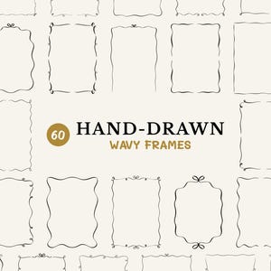 Handgezeichneter gewellter Rahmen SVG Bundle, wunderliche Ränder, Doodle Hochzeitseinladung Ränder, handgezeichneter Rahmen Clipart, Kringel laden Rahmen PNG ein