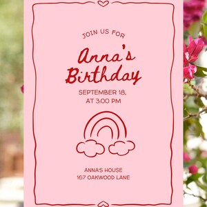 Frame svg and rainbow svg on an invitation.
