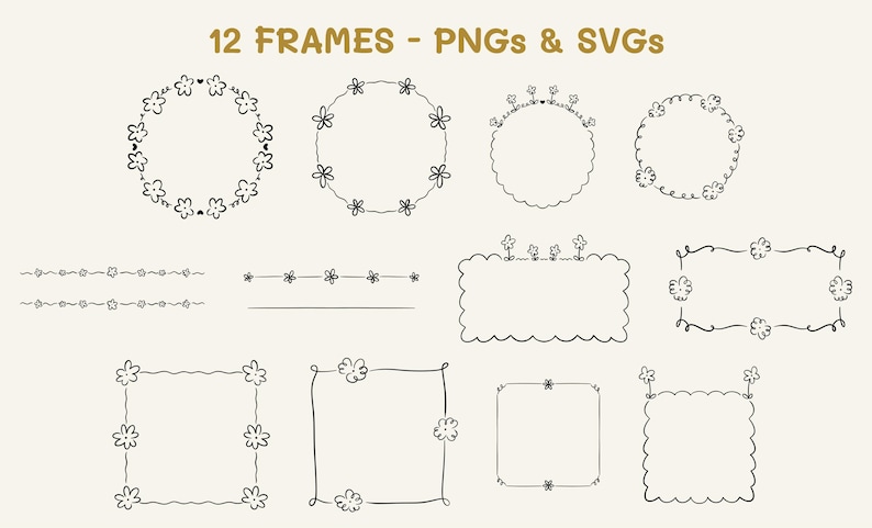The 12 flower frame pngs and svgs.