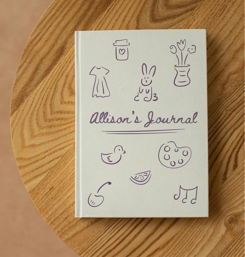 Hand drawn doodle elements on a journal.