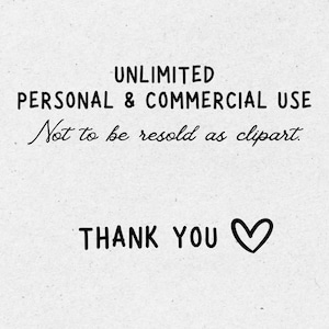 Unlimited personal and commercial use, not to be resold as clipart.