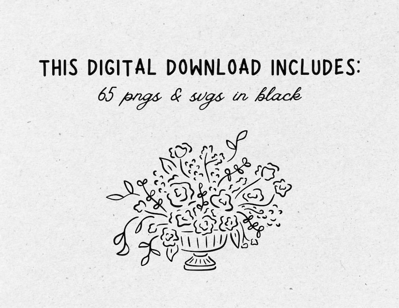 This is a digital download of 65 pngs & svgs in black.