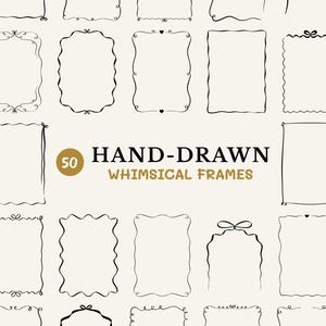 Handgezeichnete Rahmen SVG Bundle, Handgezeichnete Grenzen Clipart, Doodle Rahmen PNG, Wellenförmiger Kringel Rahmen, wunderliche Rahmen Hochzeitseinladung Rahmen