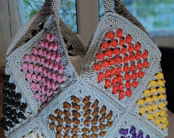 macrame crochet shoulder bag