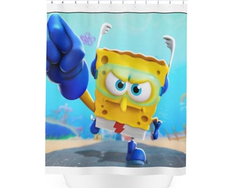 Held SpongeBob Polyester Duschvorhang