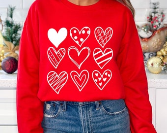 Valentine Heart Sweatshirt, Heart Sweatshirt, Love sweater, Valentines Day Gift, Valentines Day Shirt For Women, Heart Shirt, Gift For Heart