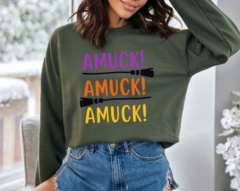 Amuck Amuck Amuck Sweatshirt, Witch Halloween Sweatshirt, Witch Halloween Shirt, Funny Halloween Shirt, Halloween Party, Halloween Gift