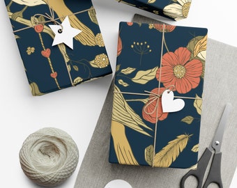 Bird Gift Wrap Papers - Vintage Bird Wrapping Paper - Beautiful wrapping paper - floral gift wrap -