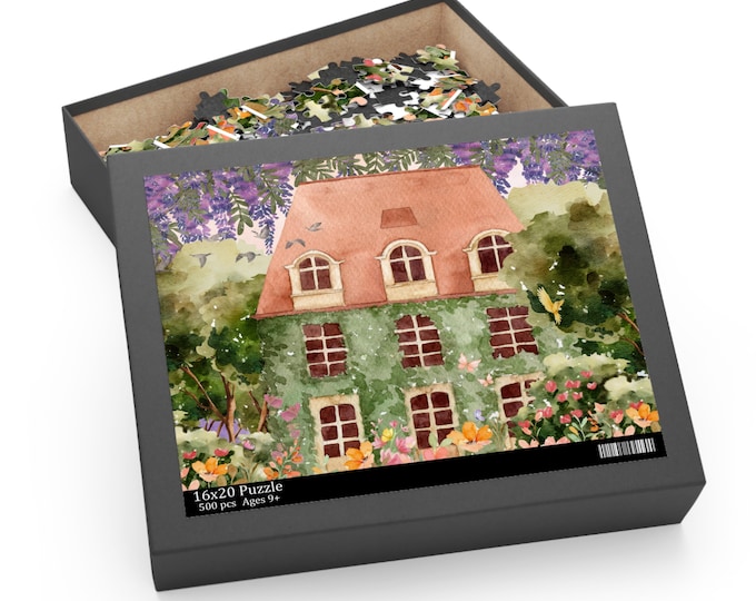 Garden cottage Puzzle (500-Piece) - Unique Puzzle - Cozy Puzzle